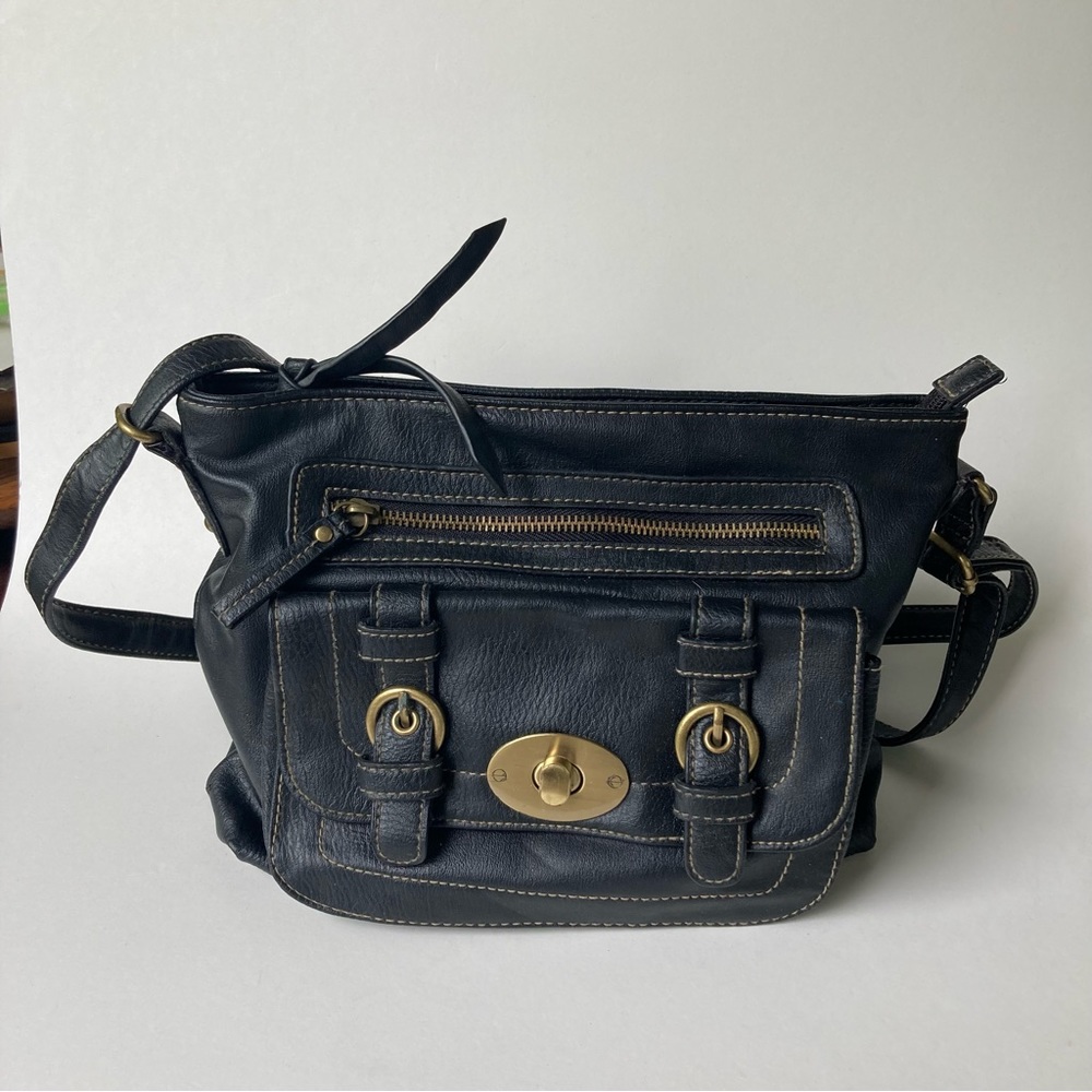 Black Vegan Pleather Crossbody to Handbag